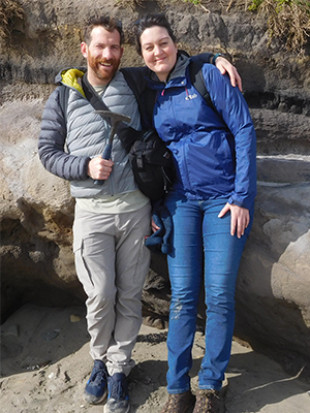 My wonderful neighbours, Matt and Ailsa, at the ‘black rock’, Petre Bay