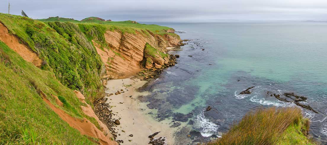 Cliffs in the Chatham islands 1074593042