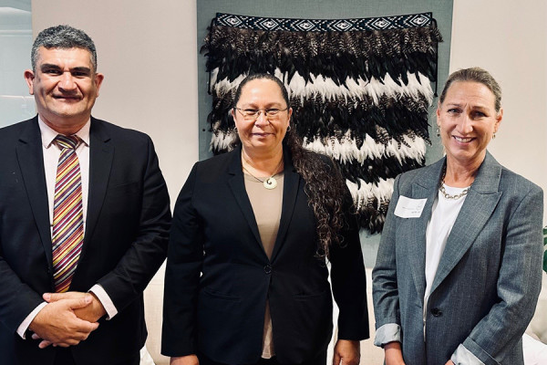 CE Paul Eagle, Hon Nicole McKee and Mayor Monique Croon
